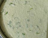 A picture of step 2 of Rava dhokla sushi with cheesy carrot julienned.
