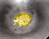 A picture of step 6 of Kadali Manja Rai (Banana stem curry in mustard paste).