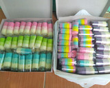Foto langkah ke 6 dari resep Mini Rainbow Roll Cake (Bolu gulung kukus mini).