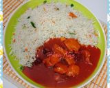A picture of step 5 of #Vegetable_FRIED_RICE_With #CHICKEN_SHASHLIK_WITH_GRAVY!!! #CookpadAPP.
