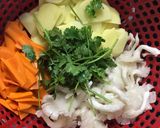 Hình bước làm 2 của món Thịt heo xào khoai tây, carot và nấm bào ngư