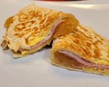 Foto del paso 7 de la receta Tortilla de jamón y queso con membrillo en tortita