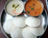 A picture of step 1 of Idli Vada Chutney Sambhar.