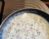A picture of step 4 of White sauce farfalle pasta.