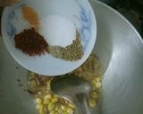 A picture of step 3 of Masala Corn Rice.