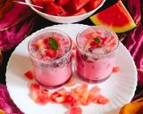 A picture of step 3 of Muhabbat sharbat with chia seed 😋 🍉🍉.