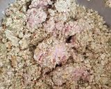 A picture of step 1 of Turkey stuffing with pork sausage meat & Cranberry Sauce 😀.