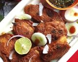 A picture of step 3 of Lahori fish fry.