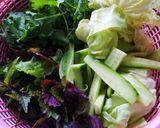 Hình bước làm 2 của món Bì cuốn với rau nhà lá vườn