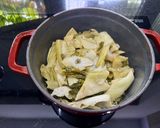 Hình bước làm 3 của món Dưa Cải Chua Kho Ba Chỉ Chay
