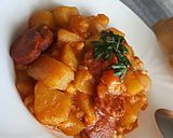 Paprikáskrumpli tarhonyával recept fázis 5 fotója