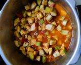 A picture of step 3 of Nendran raw banana sabji.