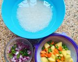 A picture of step 1 of Mixed Veg Rice.