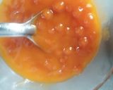 A picture of step 8 of Mango Boba Drink (with homemade mango bubbles).