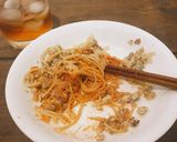 Hình bước làm 5 của món Mỳ ý xào trứng và sữa tươi