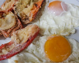 Foto del paso 7 de la receta: Huevos fritos y bogavante frito con vinagreta de jugo de bogavante