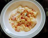 A picture of step 3 of Dahi Phulki chaat.