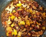 A picture of step 6 of My Chicken & Chorizo tortilla Bake. 😘.