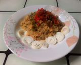 A picture of step 8 of Steamed Rice Grits (Dambun Shinkafa) with Pepper and Onion Sauce.