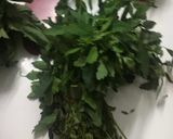 A picture of step 1 of Bathua Saag Aloo Fry.