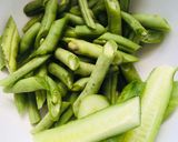 รูปขั้นตอนการทำที่ 1 ของ ถั่วแขกผัดพริกกะปิทอดเจ