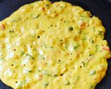 A picture of step 3 of Besan ka cheela.