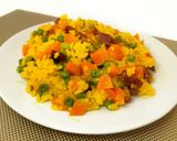 Foto del paso 4 de la receta Arroz con verduras y jamón al microondas🥕🥘