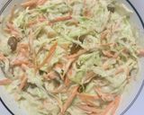 A picture of step 4 of Coleslaw with raisins.
