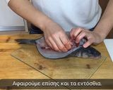Φωτογραφία βήματος 5 της συνταγής Άνοιγμα ψαριού ‘en portefeuille - σε σχήμα πορτοφολιού’ και γεμιστό στον φούρνο
