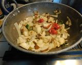 A picture of step 7 of Aromatic, spicy, hot, Protein rich noodles cooked in Indo American Chinese style.
