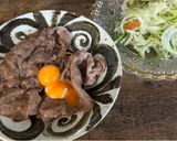 A picture of step 6 of Japanese Wagyu Beef with Egg yolk.