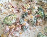 Tejszínes, baconos, brokkolis, kukoricás penne recept fázis 4 fotója
