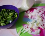 Foto del paso 1 de la receta: Rajas poblanas con ejotes huevo