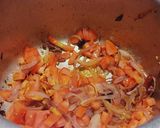 A picture of step 2 of Hyderabadi prawns biryani.