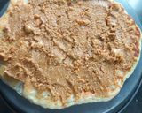 A picture of step 14 of Chick pea and banana pancakes with peanut butter spread.
