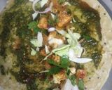 A picture of step 5 of Paneer roll.