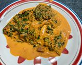 Foto del paso 6 de la receta: Espinacas con salsa de pimiento y dados de jamón
