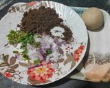 A picture of step 2 of Teesi(flaxseed) stuffed roti.