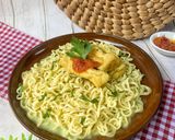 Foto langkah ke 7 dari resep Mie Tahu Kuah Kuning Balikpapan.