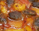 A picture of step 1 of Kofta Casserole with Potatoes in Tomato Sauce.
