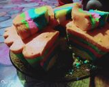 Foto langkah ke 3 dari resep Rainbow cake kukus santan.