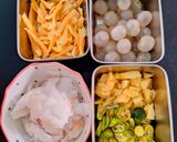 Hình bước làm 1 của món Nước dừa tắc trái cây