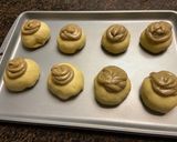 A picture of step 7 of Roti Boy (coffee bun with butter & cheese filling).