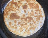 A picture of step 5 of Quesadilla (with few drops of oil and food turns delicious).