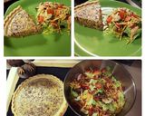 A picture of step 5 of Cheesy Ranch Beef Pie, with Salad.