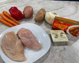 A picture of step 1 of Japanese Curry with Chicken.
