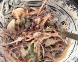 A picture of step 1 of Rainbow coleslaw.