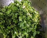 A picture of step 1 of Spinach Methi leaves bhajiya.