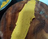 A picture of step 3 of Fafda Gujarati snack.
