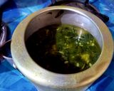 A picture of step 1 of Moong-Palak Masala.